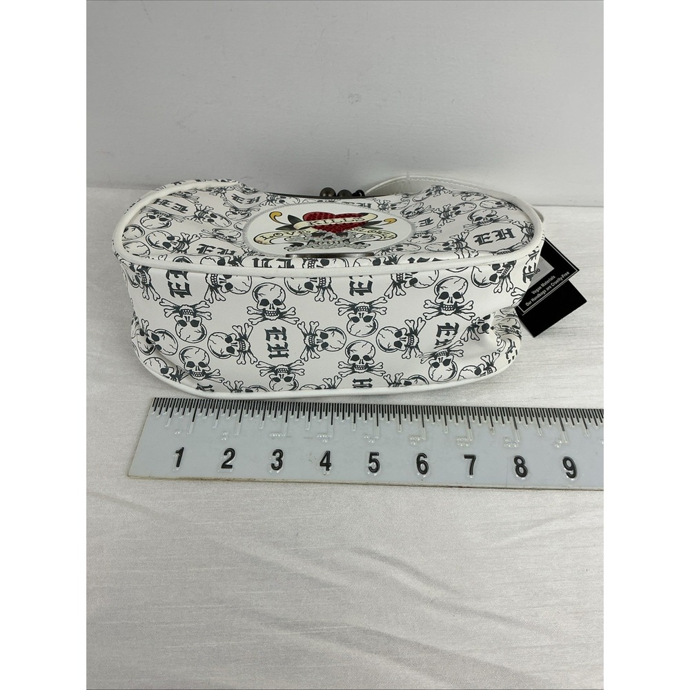 Ed Hardy "Love Kills Slowly" skull tattoo print shoulder bag Chain Strap NWT - Picture 5 of 9